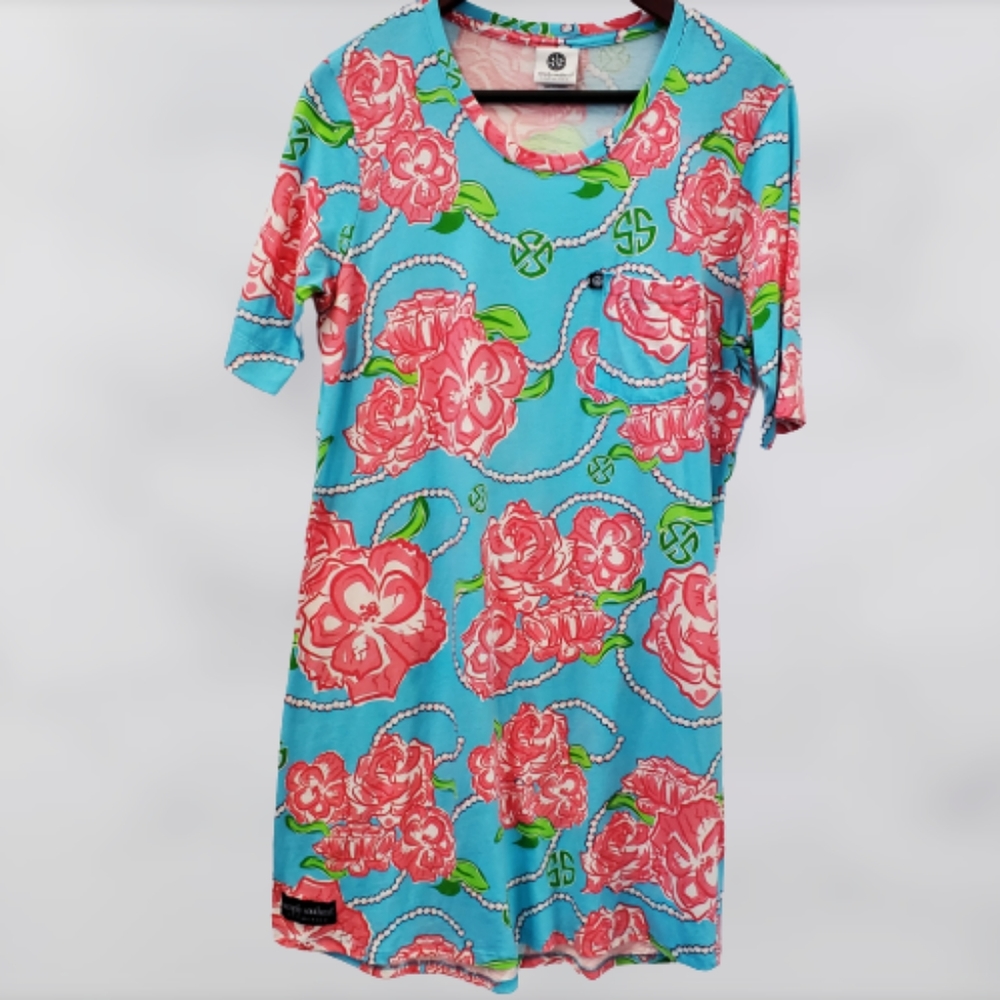 Simply Southern collection floral dress med large spring shabby chic